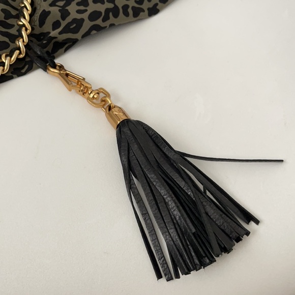 EEUC REBECCA MINKOFF SWING LEATHER BAG BLACK GOLD - Picture 8 of 12